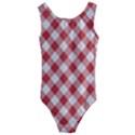 Picnic Gingham Red White Checkered Plaid Pattern Kids  Cut-Out Back One Piece Swimsuit View1