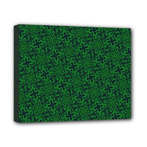 Green Intricate Pattern Canvas 10  X 8  (stretched) by SpinnyChairDesigns