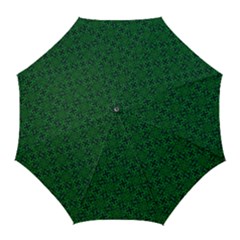 Green Intricate Pattern Golf Umbrellas by SpinnyChairDesigns