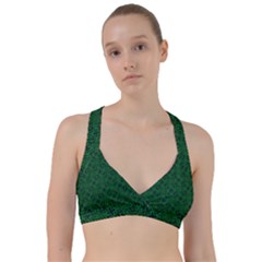 Green Intricate Pattern Sweetheart Sports Bra by SpinnyChairDesigns