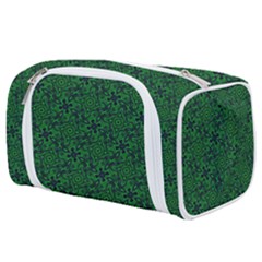 Green Intricate Pattern Toiletries Pouch by SpinnyChairDesigns