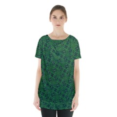 Green Intricate Pattern Skirt Hem Sports Top by SpinnyChairDesigns