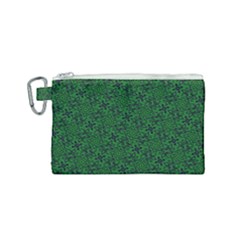 Green Intricate Pattern Canvas Cosmetic Bag (small) by SpinnyChairDesigns