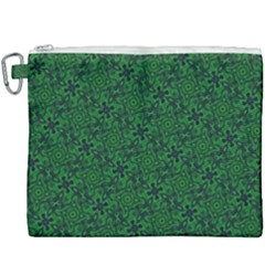 Green Intricate Pattern Canvas Cosmetic Bag (xxxl) by SpinnyChairDesigns