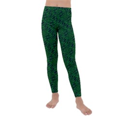 Green Intricate Pattern Kids  Lightweight Velour Leggings by SpinnyChairDesigns