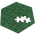 Green Intricate Pattern Wooden Puzzle Hexagon View2