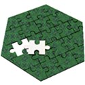 Green Intricate Pattern Wooden Puzzle Hexagon View3