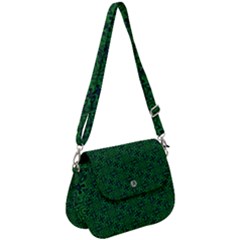 Green Intricate Pattern Saddle Handbag by SpinnyChairDesigns