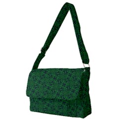 Green Intricate Pattern Full Print Messenger Bag (l) by SpinnyChairDesigns