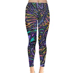 Multicolored Abstract Art Pattern Leggings  by SpinnyChairDesigns