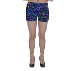 Multicolored Abstract Art Pattern Skinny Shorts by SpinnyChairDesigns