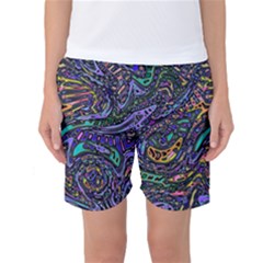 Multicolored Abstract Art Pattern Women s Basketball Shorts by SpinnyChairDesigns