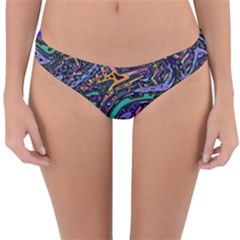 Multicolored Abstract Art Pattern Reversible Hipster Bikini Bottoms by SpinnyChairDesigns