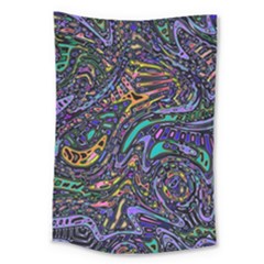 Multicolored Abstract Art Pattern Large Tapestry by SpinnyChairDesigns