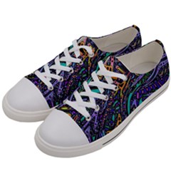 Multicolored Abstract Art Pattern Women s Low Top Canvas Sneakers by SpinnyChairDesigns