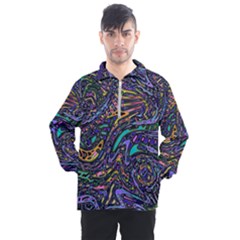 Multicolored Abstract Art Pattern Men s Half Zip Pullover by SpinnyChairDesigns