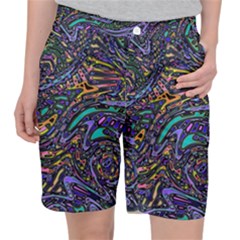 Multicolored Abstract Art Pattern Pocket Shorts by SpinnyChairDesigns