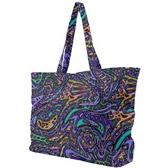 Multicolored Abstract Art Pattern Simple Shoulder Bag by SpinnyChairDesigns