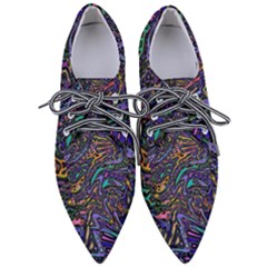 Multicolored Abstract Art Pattern Pointed Oxford Shoes by SpinnyChairDesigns