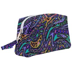 Multicolored Abstract Art Pattern Wristlet Pouch Bag (large) by SpinnyChairDesigns