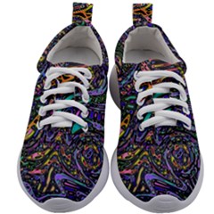 Multicolored Abstract Art Pattern Kids Athletic Shoes by SpinnyChairDesigns