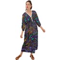 Multicolored Abstract Art Pattern Grecian Style  Maxi Dress View1