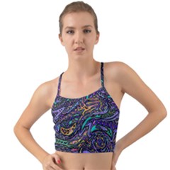 Multicolored Abstract Art Pattern Mini Tank Bikini Top by SpinnyChairDesigns