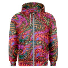 Abstract Art Multicolored Pattern Men s Zipper Hoodie by SpinnyChairDesigns