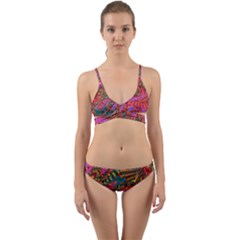 Abstract Art Multicolored Pattern Wrap Around Bikini Set by SpinnyChairDesigns