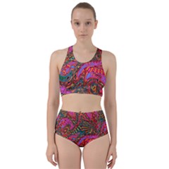 Abstract Art Multicolored Pattern Racer Back Bikini Set by SpinnyChairDesigns