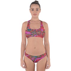 Abstract Art Multicolored Pattern Cross Back Hipster Bikini Set by SpinnyChairDesigns