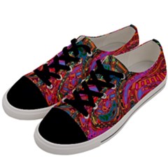 Abstract Art Multicolored Pattern Men s Low Top Canvas Sneakers by SpinnyChairDesigns