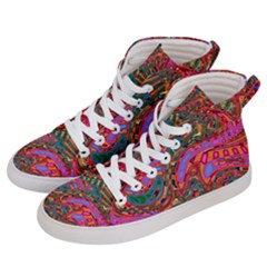 Abstract Art Multicolored Pattern Women s Hi-top Skate Sneakers by SpinnyChairDesigns