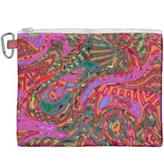 Abstract Art Multicolored Pattern Canvas Cosmetic Bag (xxxl) by SpinnyChairDesigns