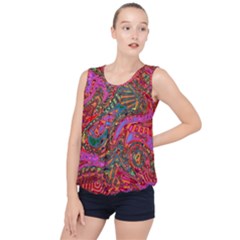 Abstract Art Multicolored Pattern Bubble Hem Chiffon Tank Top by SpinnyChairDesigns