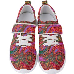 Abstract Art Multicolored Pattern Men s Velcro Strap Shoes by SpinnyChairDesigns