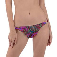 Abstract Art Multicolored Pattern Ring Detail Bikini Bottom by SpinnyChairDesigns