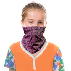 Abstract Retro Floral Stripes Pattern Face Covering Bandana (kids)