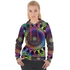 Colorful Rainbow Colored Arabesque Mandala Kaleidoscope  Women s Overhead Hoodie by SpinnyChairDesigns