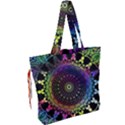 Colorful Rainbow Colored Arabesque Mandala Kaleidoscope  Drawstring Tote Bag View2