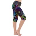 Colorful Rainbow Colored Arabesque Mandala Kaleidoscope  Lightweight Velour Cropped Yoga Leggings View3