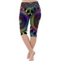 Colorful Rainbow Colored Arabesque Mandala Kaleidoscope  Lightweight Velour Cropped Yoga Leggings View4