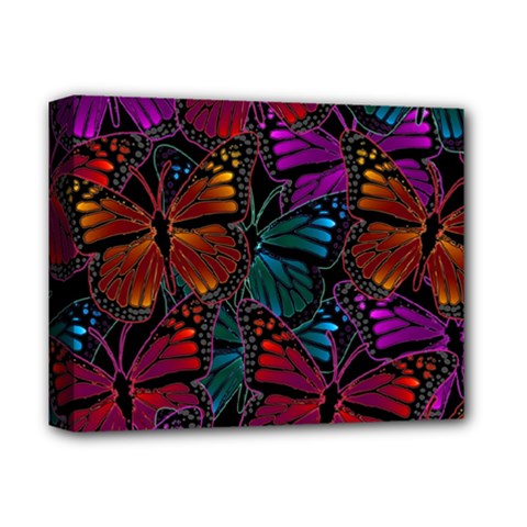 Colorful Monarch Butterfly Pattern Deluxe Canvas 14  X 11  (stretched) by SpinnyChairDesigns