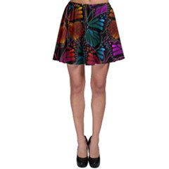 Colorful Monarch Butterfly Pattern Skater Skirt by SpinnyChairDesigns