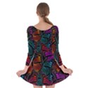 Colorful Monarch Butterfly Pattern Long Sleeve Skater Dress View2