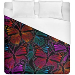 Colorful Monarch Butterfly Pattern Duvet Cover (king Size) by SpinnyChairDesigns