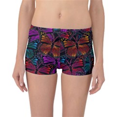 Colorful Monarch Butterfly Pattern Reversible Boyleg Bikini Bottoms by SpinnyChairDesigns