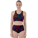 Colorful Monarch Butterfly Pattern Racer Back Bikini Set View1