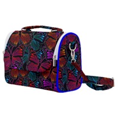 Colorful Monarch Butterfly Pattern Satchel Shoulder Bag by SpinnyChairDesigns