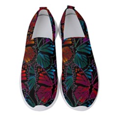 Colorful Monarch Butterfly Pattern Women s Slip On Sneakers by SpinnyChairDesigns